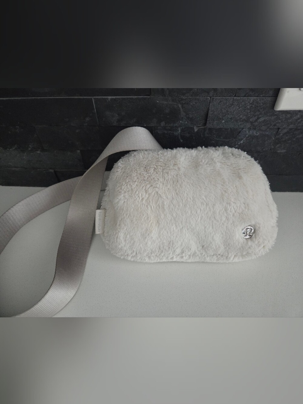 lululemon athletica Plush Cream Faux-Fur Crossbody with Wide Strap